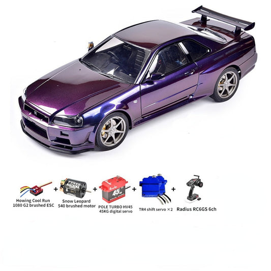 1/8 Capo Skyline GTR R34  Rc Flat Running Drift Car Kit  Midnight Purple
