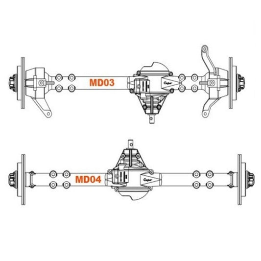 CAPO SIXER1 Jimney Samurai 1/6 Rc Car Front and Rear Axles