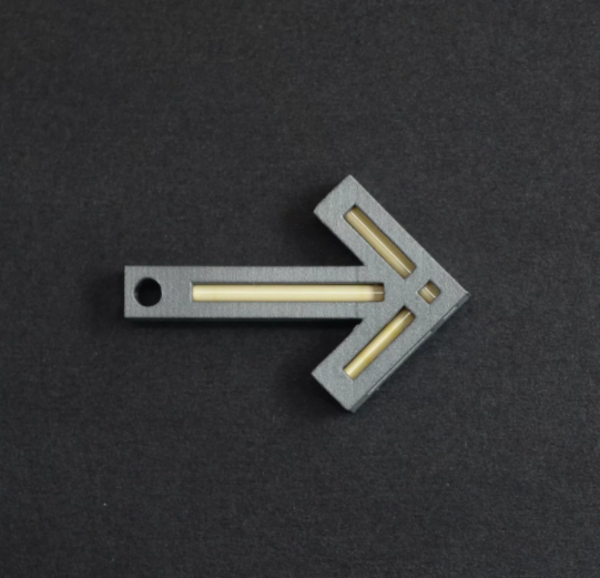 3D Printed Metal Titanium Alloy Arrow Tritium Lamp Self-luminous for 25 Years