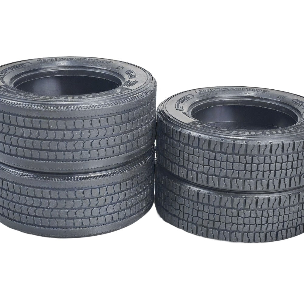 JXmodel 1/14 Tamiya Rc Tractor European 73mm Wide Narrow Rubber Tires 1 Pair