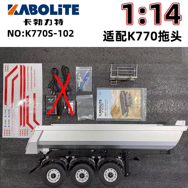 Kabolite K770S-102 1/14 Tamiya 3 Axle Metal Rc Tractor Electric Lifting Dump