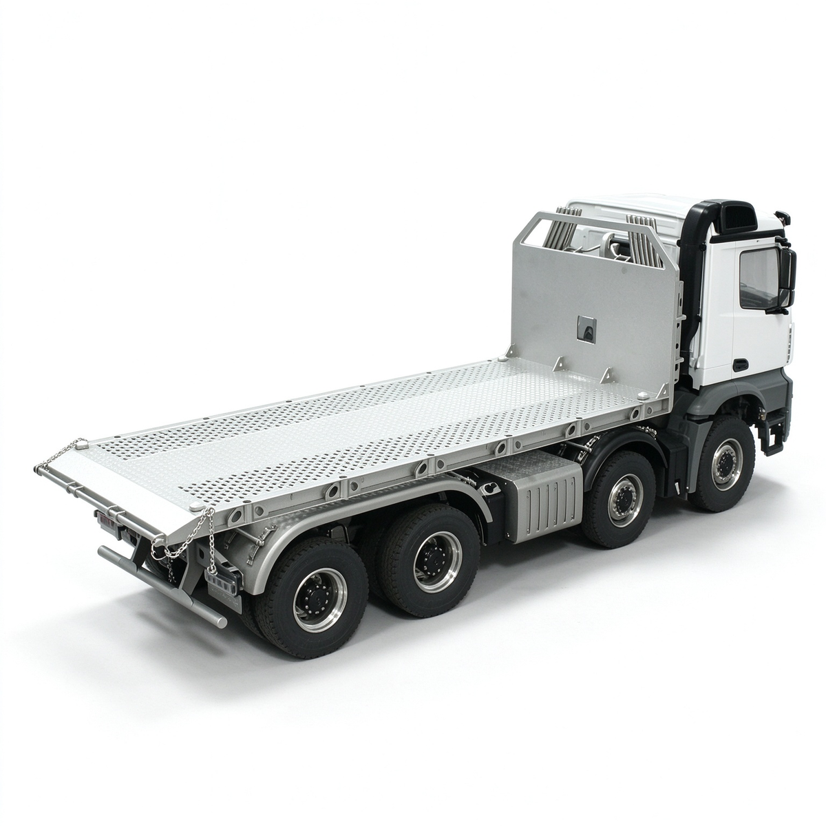 1/14 Tamiya Rc Tractor 8x8 Stainless Steel Flat Transport Trailer Bucket
