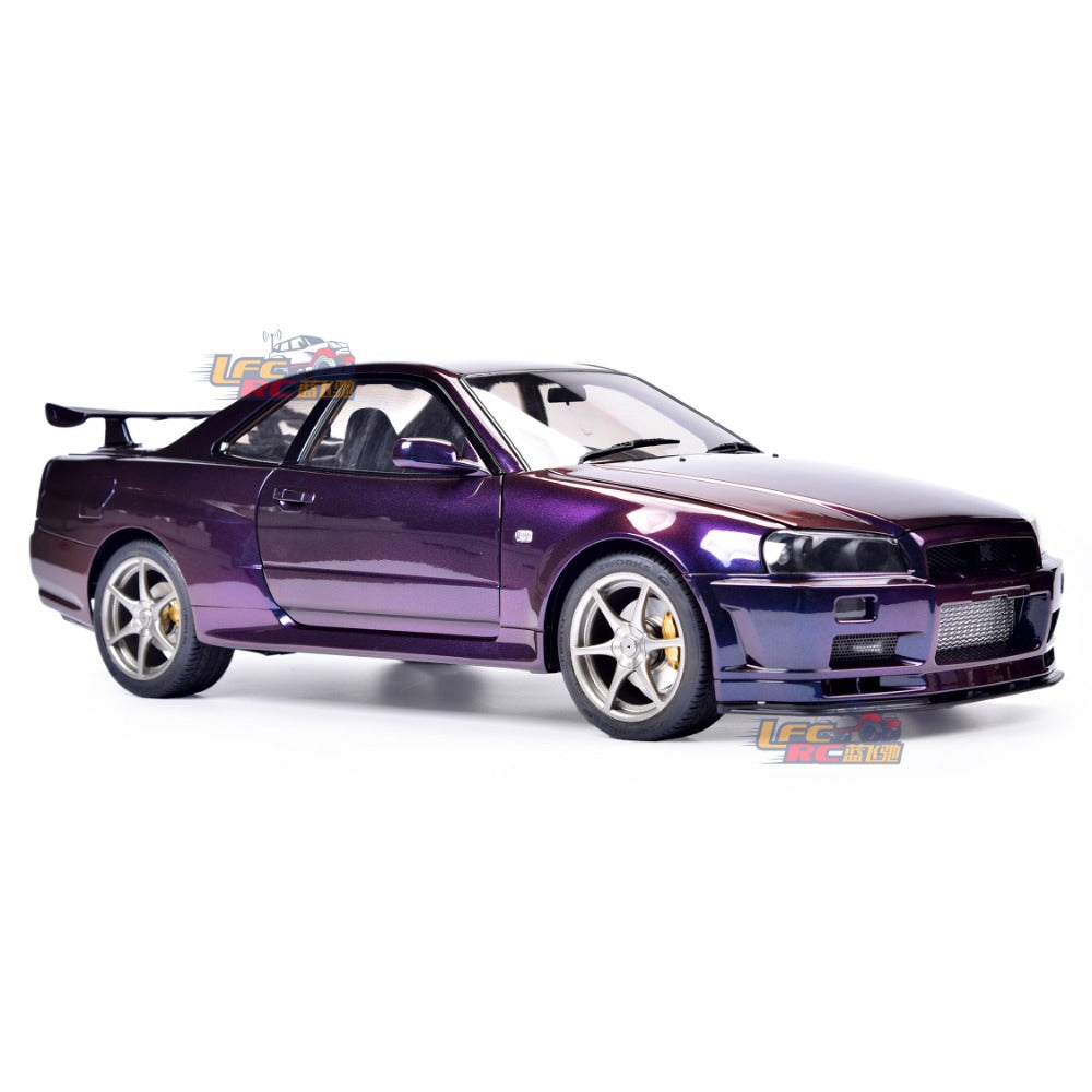 1/8 Capo Skyline GTR R34  Rc Flat Running Drift Car Kit  Midnight Purple