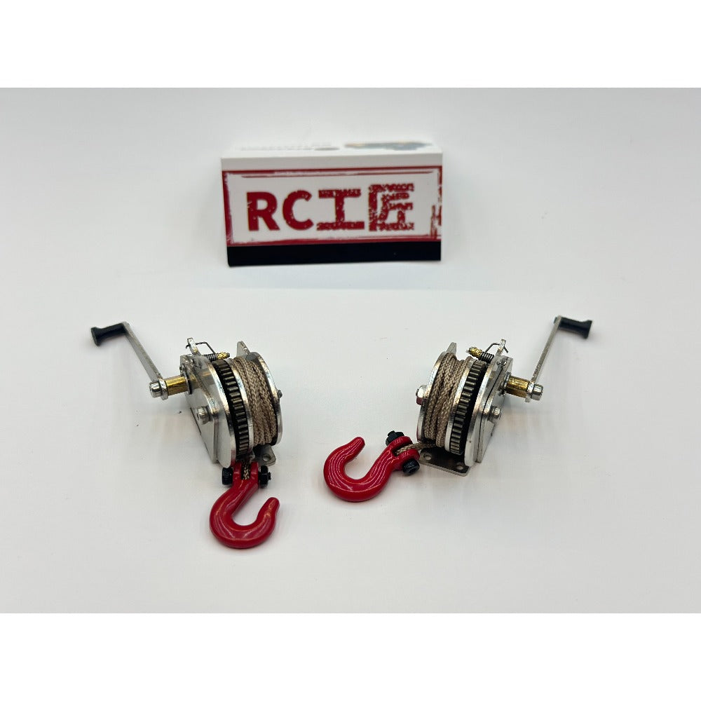 1/10 Miniature Hand Crank D Metal Ratchet Winch for Rc Car Toy