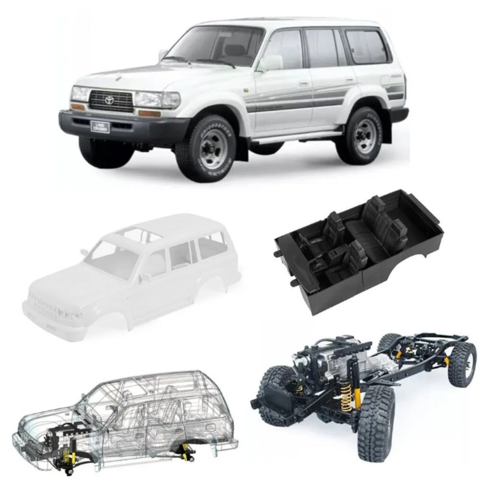 RCRUN RUN-80 LC80 1/10 Rc Climbing Car Frame and Shell Kit Adjustable Wheelbase