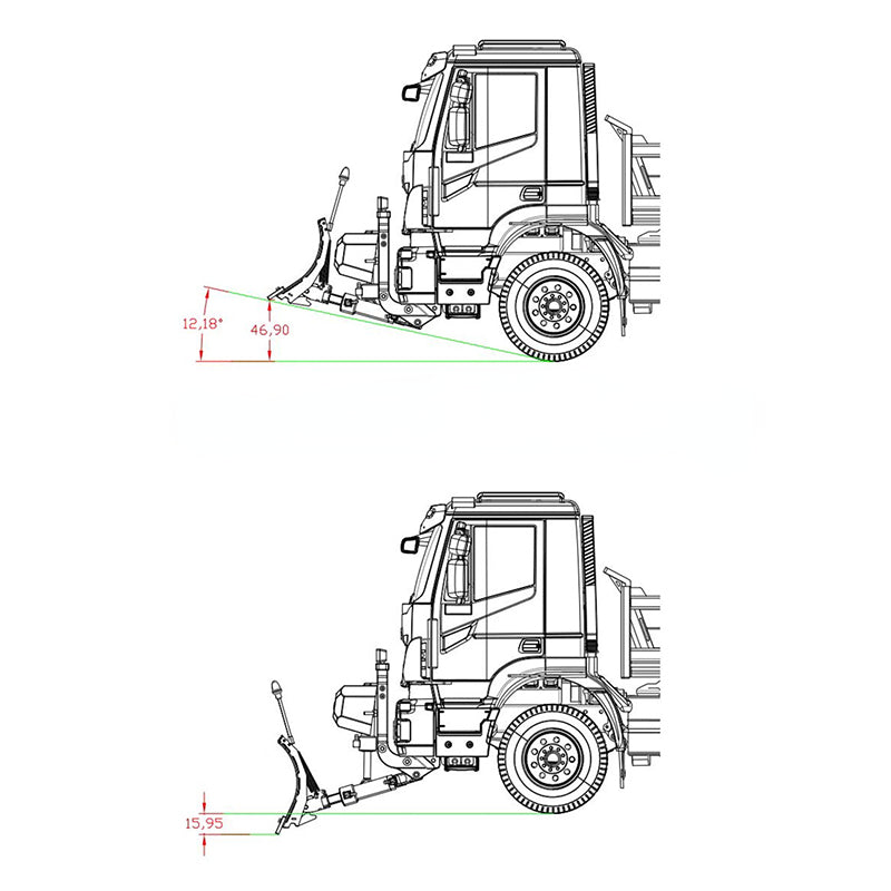 Metal Hydraulic Snow Shovel Shovel for 1/14 Tamiya RC Truck Trailer Scania MAN Actros