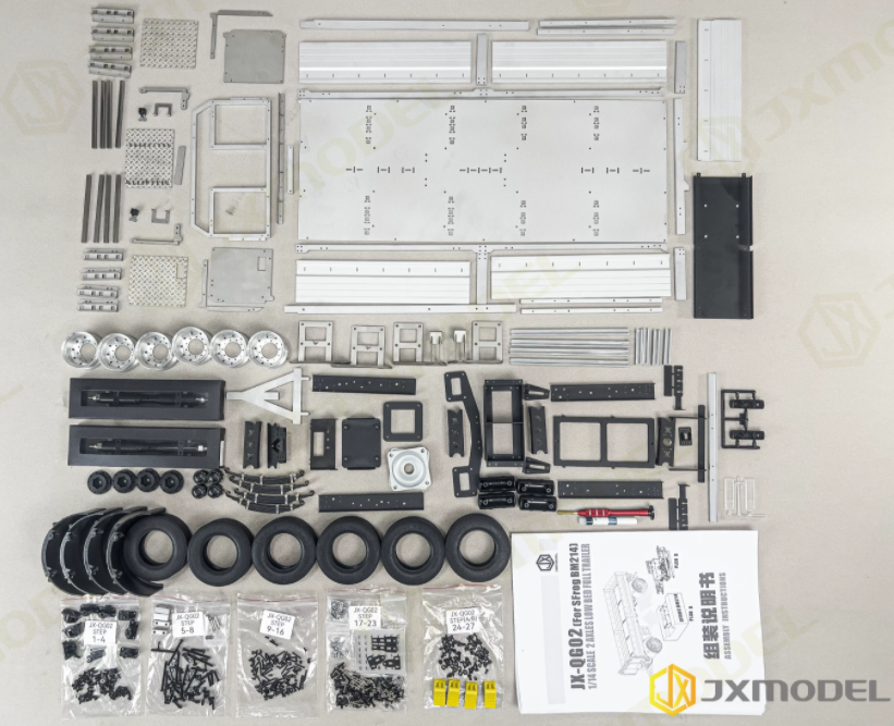 JXMODEL JX-QG02 1/14 All-metal trailer KIT adapts to SFROG BM214 RC hydraulic mini forklift