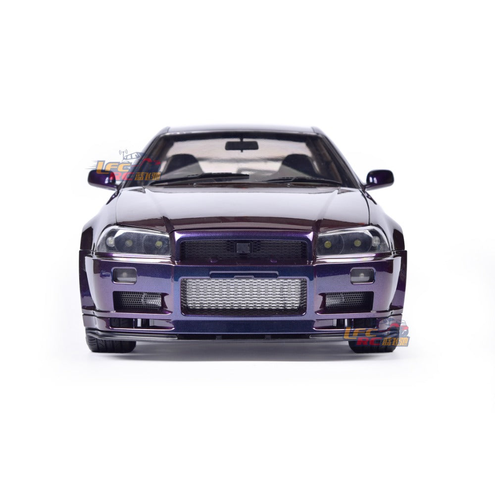 1/8 Capo Skyline GTR R34  Rc Flat Running Drift Car Kit  Midnight Purple