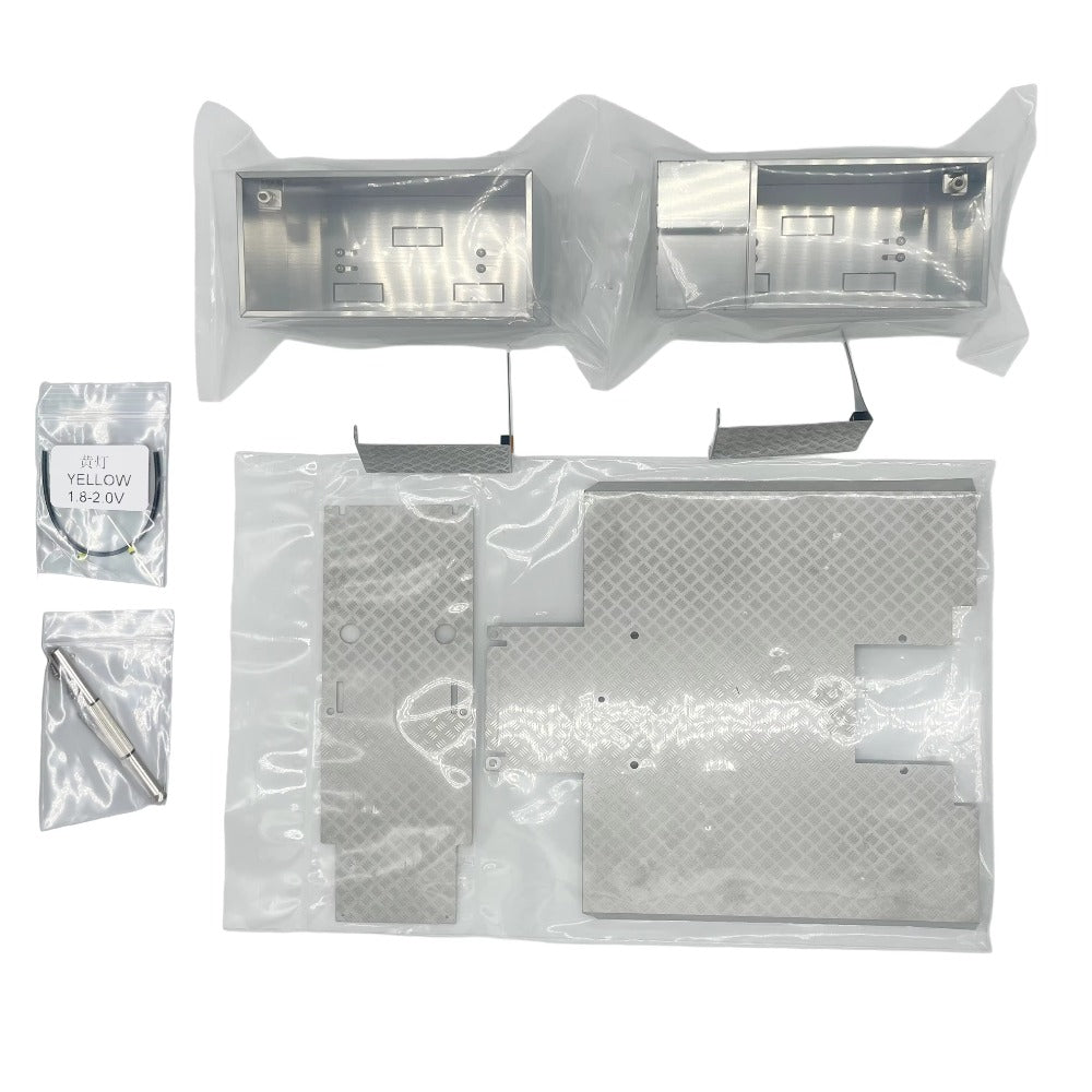 Metal Skid Plate Decorative Plate Toolbox Upgrade for 1/14 Tamiya RC Truck Scania 770S R470 R620 R730 Parts Toy