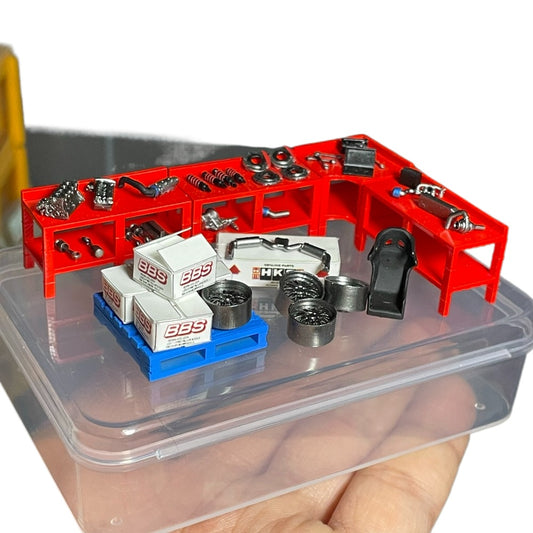 1:64 Repair Garage Plastic Model Scene Set
