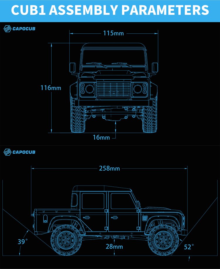 CAPO Cub1 1/18  4wd Rc Pickup Crawler KIT