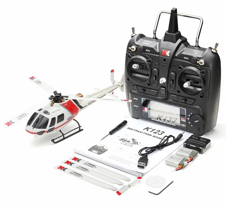 WLtoys XK K123 6CH Brushless AS350 Scale 3D6G System RC Helicopter RTF