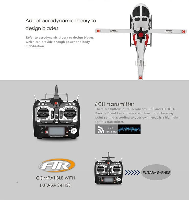 WLtoys XK K123 6CH Brushless AS350 Scale 3D6G System RC Helicopter RTF