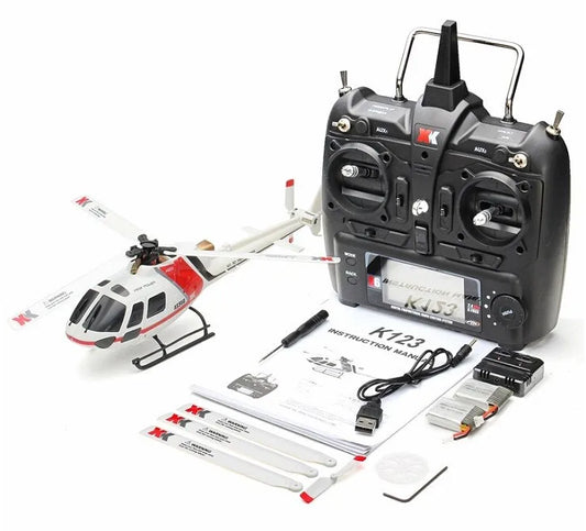 WLtoys XK K123 6CH Brushless AS350 Scale 3D6G System RC Helicopter RTF