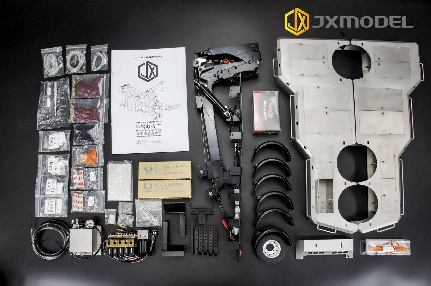 JXMODEL 1/14 RC Clearance Rescue Trailer Chassis Hydraulic Rescue Module Version 2.0 KIT