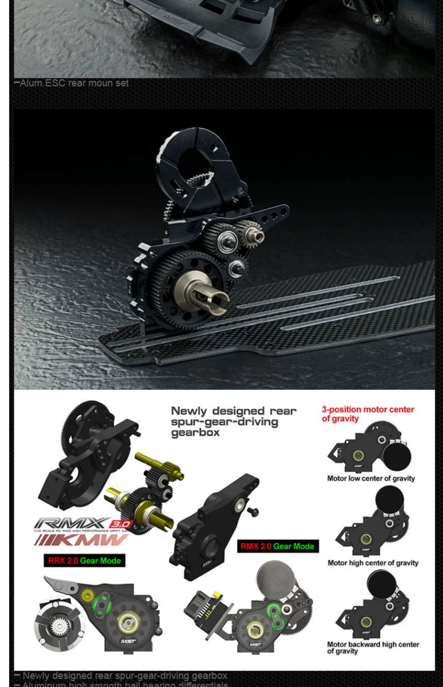 MST RMX3.0 KMW 1/10 Full OP RRX RC DRIFT CAR Frame 532195BK
