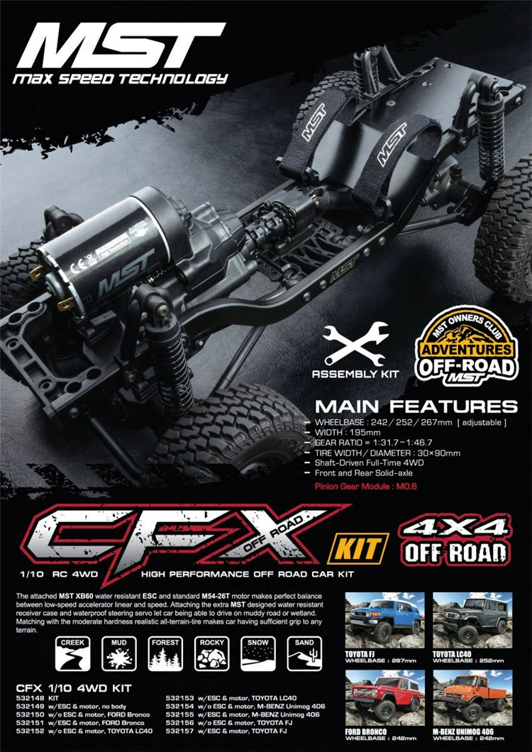 MST CFX 1/10 4WD J3 JIMNY RC CAR 532169 531506B KIT RTR