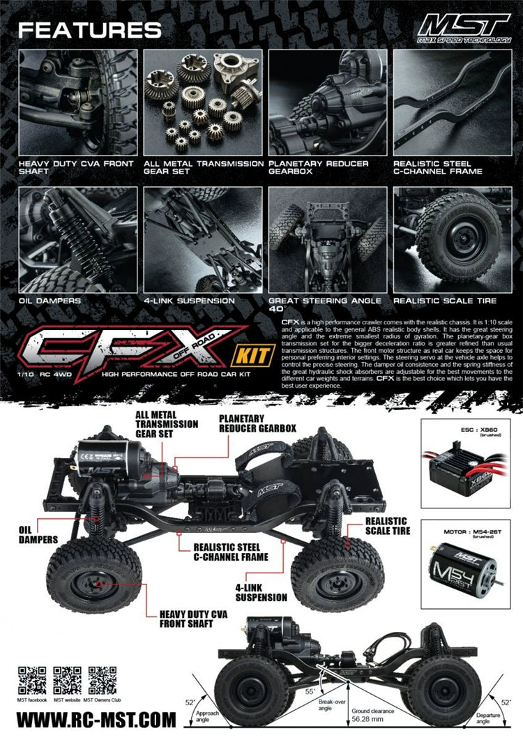 MST CFX 1/10 4WD J3 JIMNY RC CAR 532169 531506B KIT RTR