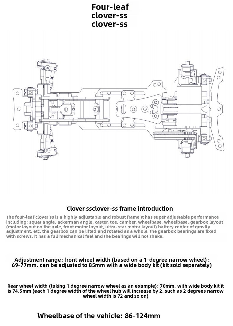 Clover-sss 1/24 Rc Drift Car Frame KIT