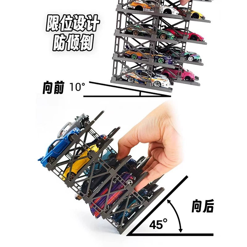 1:64 Alloy Car Model 3D Printing Three-dimensional Car Parking Location with Transparent Display Box