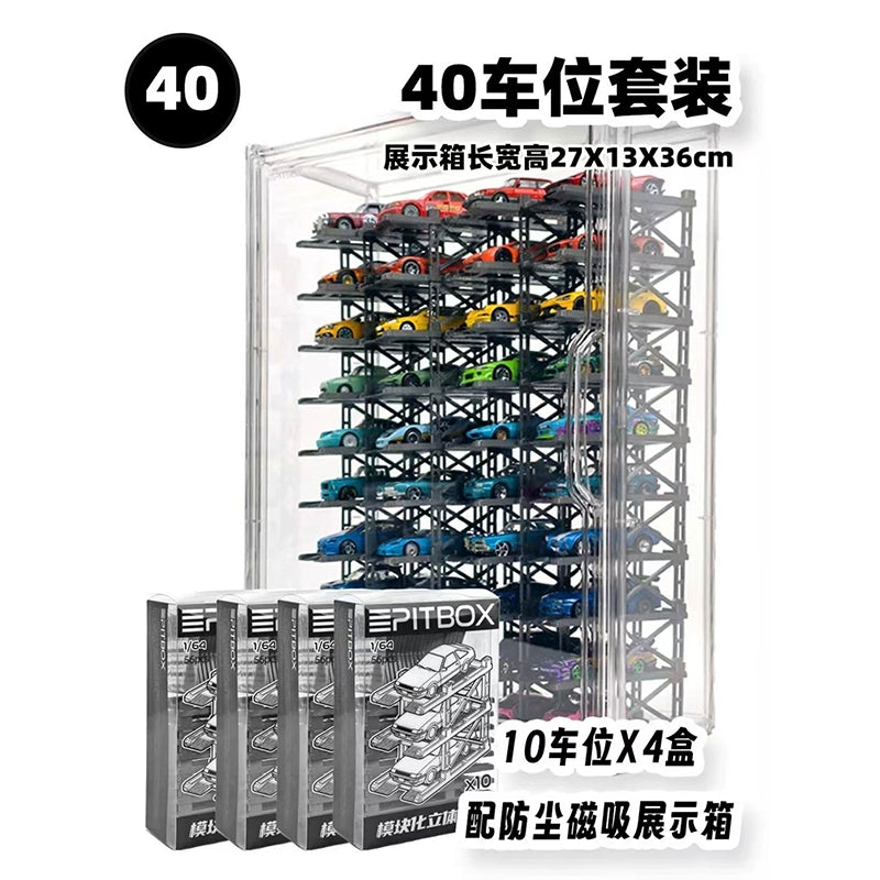 1:64 Alloy Car Model 3D Printing Three-dimensional Car Parking Location with Transparent Display Box