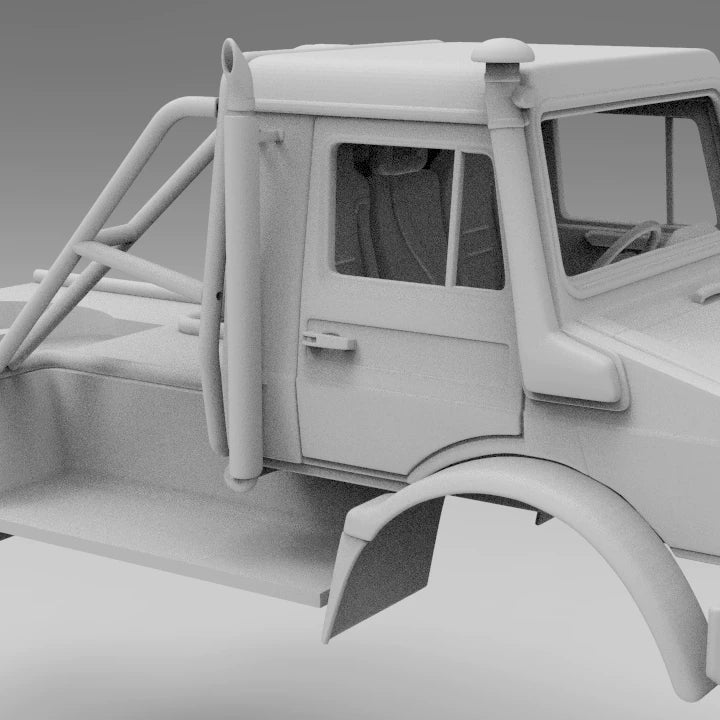 PLA 3d Printed Unimog shell with Interior for TRX4 1/10 Rc Car Wheelbase 313mm