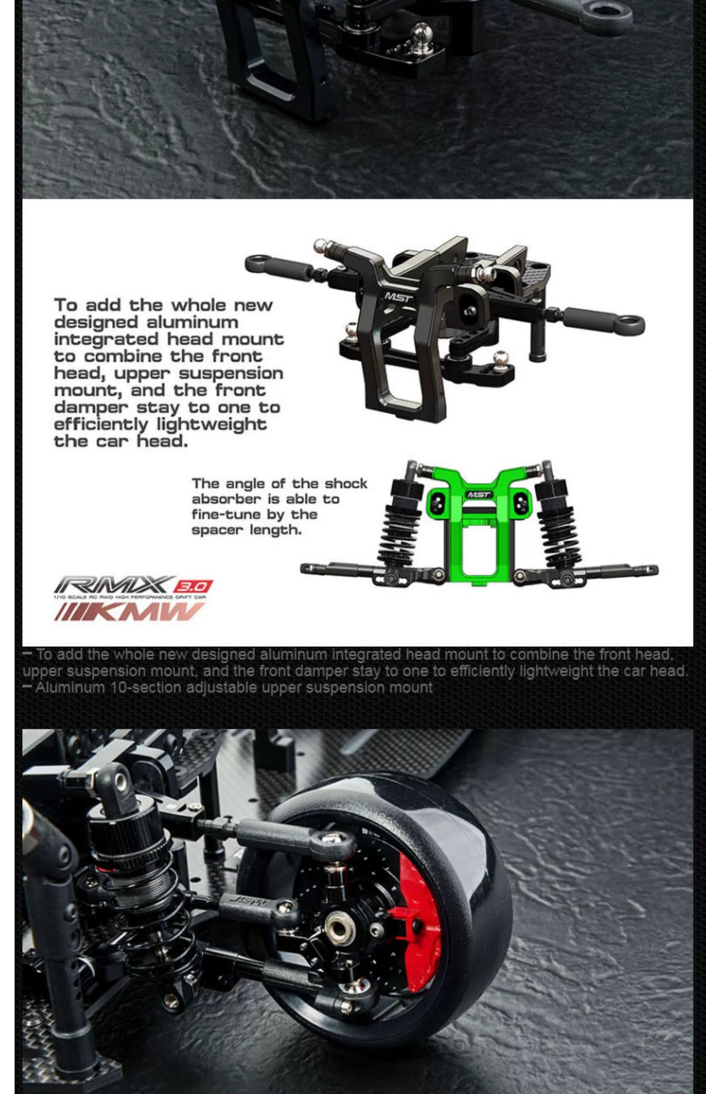 MST RMX3.0 KMW 1/10 Full OP RRX RC DRIFT CAR Frame 532195BK
