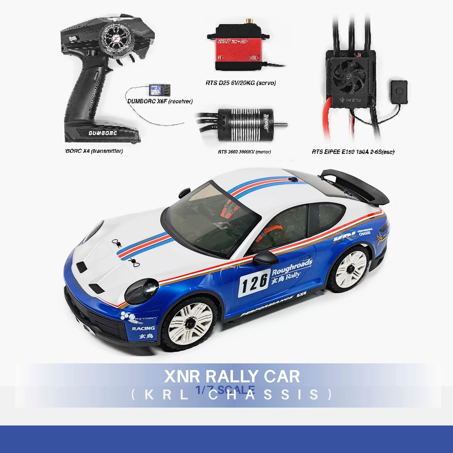 KKPIT XNR 1/7 Dakar Painted Rc Rally Car RTR