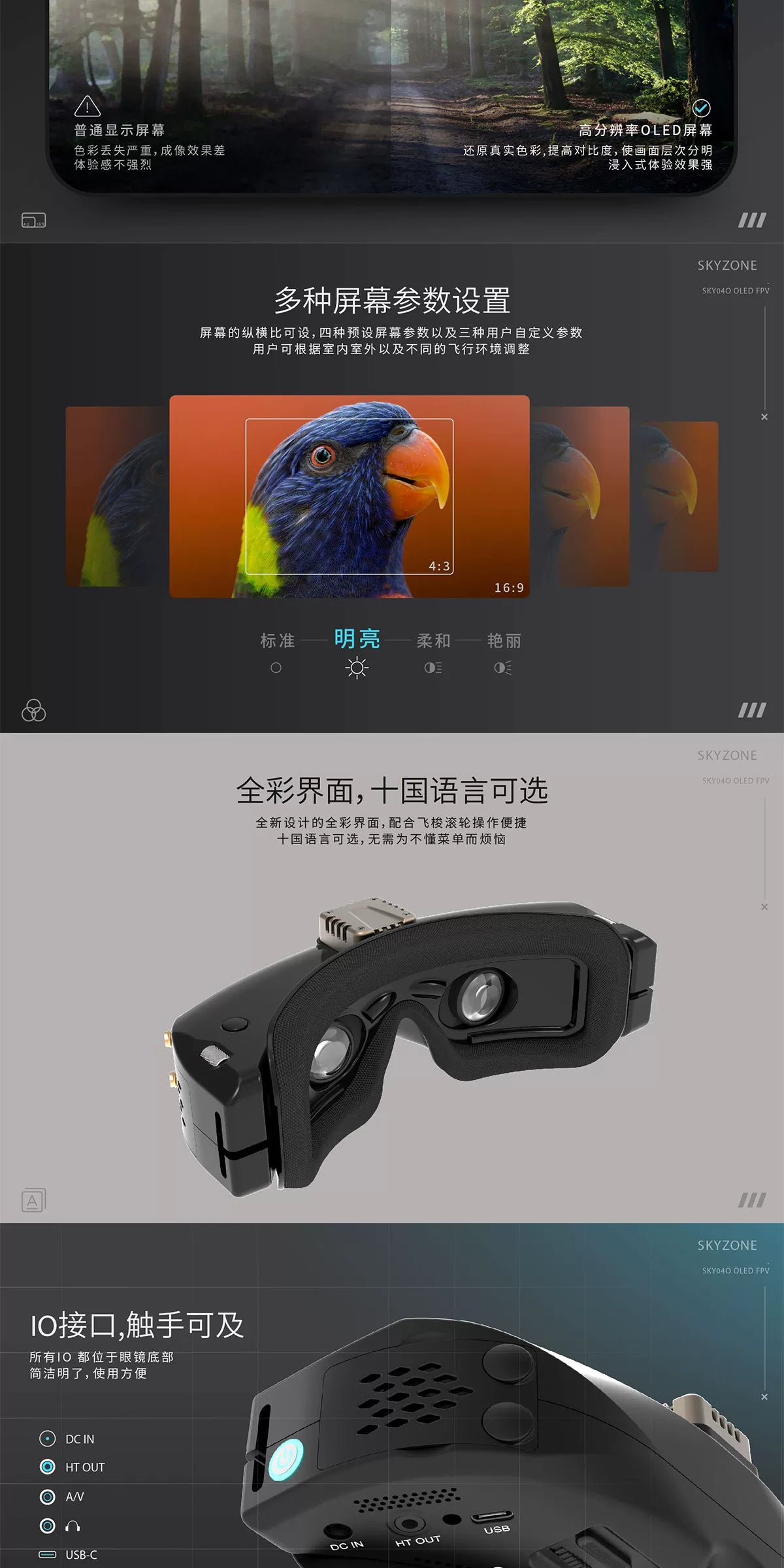 SKYZONE 04O PRO DVR RC FPV Glasses
