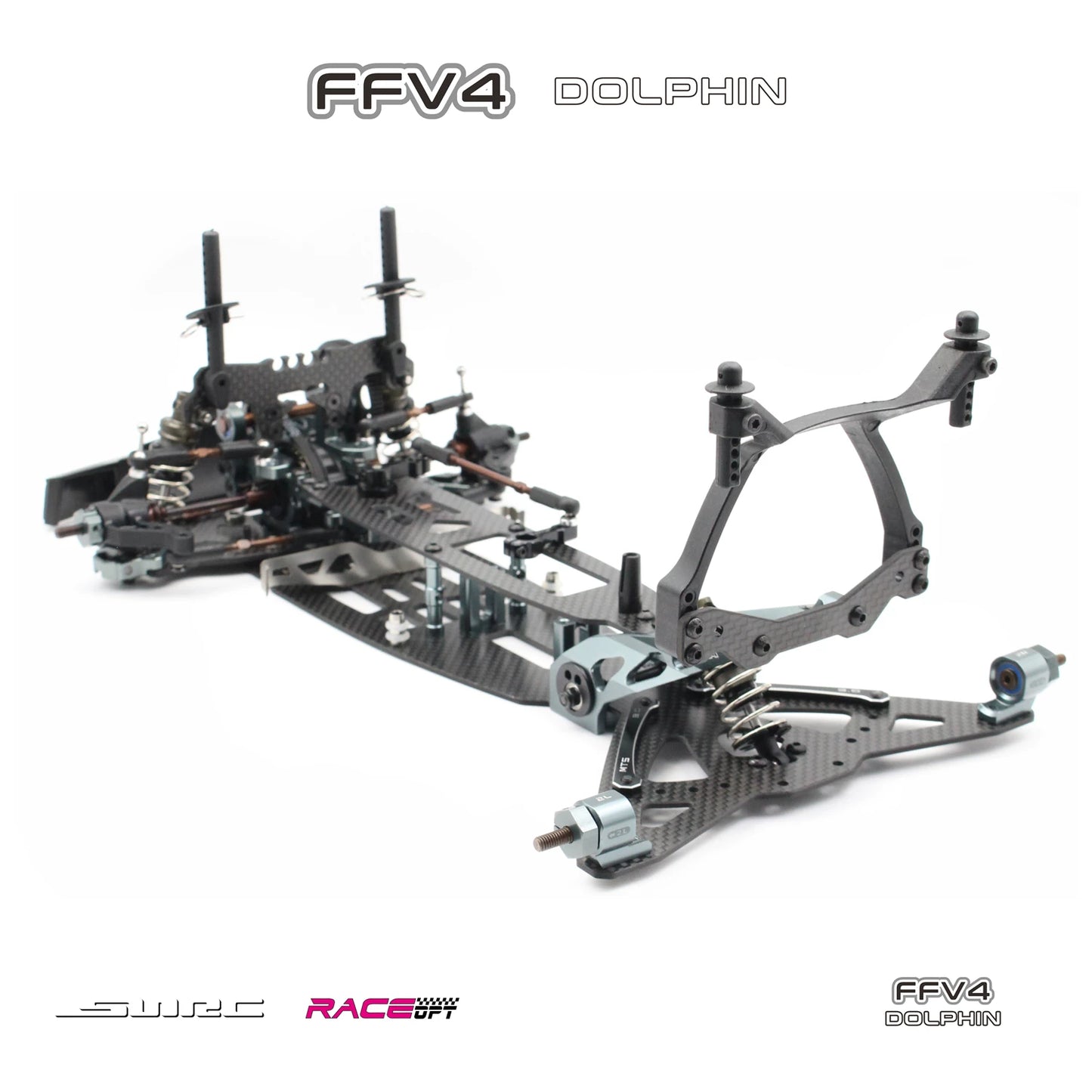 SNRC 1/10 FFV4 RC CAR Front Drive Belt Drive Carbon Fiber Frame