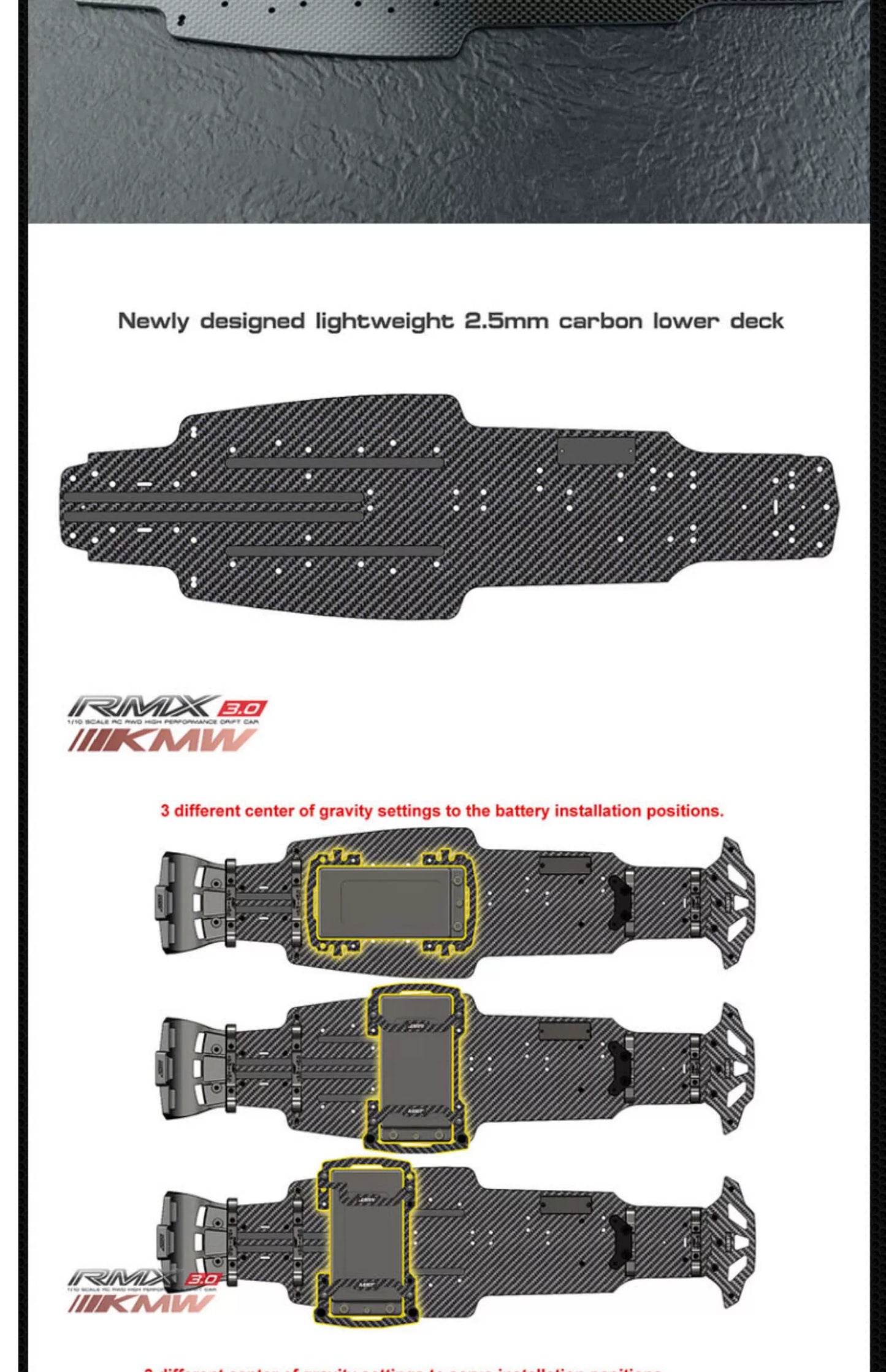 MST RMX3.0 KMW 1/10 Full OP RRX RC DRIFT CAR Frame 532195BK