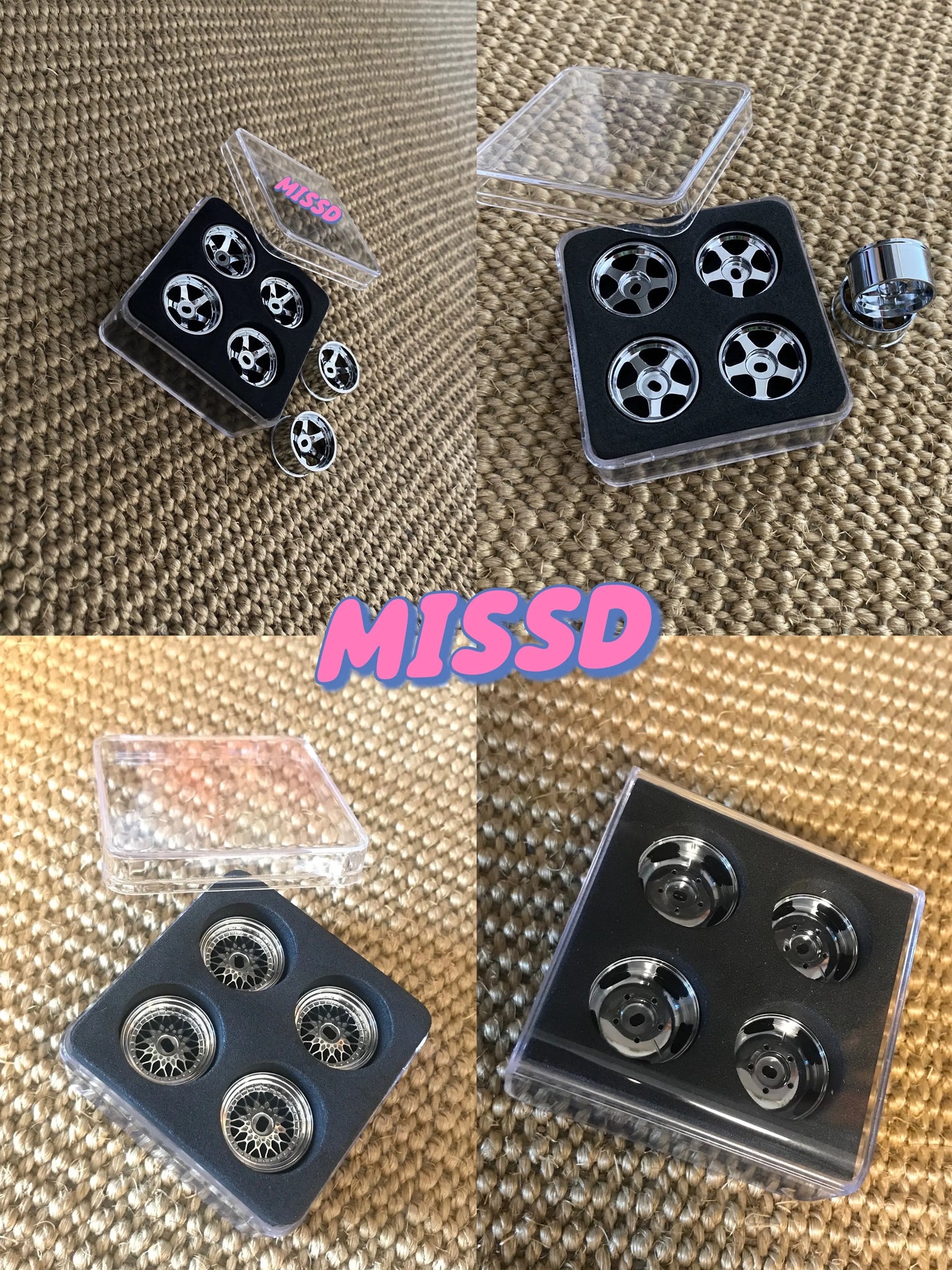 1/24 MINIZ Miniq TRC Art TG Rc Drift Car 20MM 22mm Awd Metal Wheels 1 pair