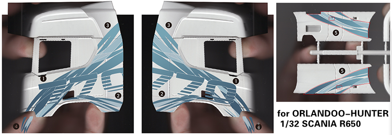 Orlandoo 1/32 OH32T01 SCANIA R650 Overall Painting Sticker D40