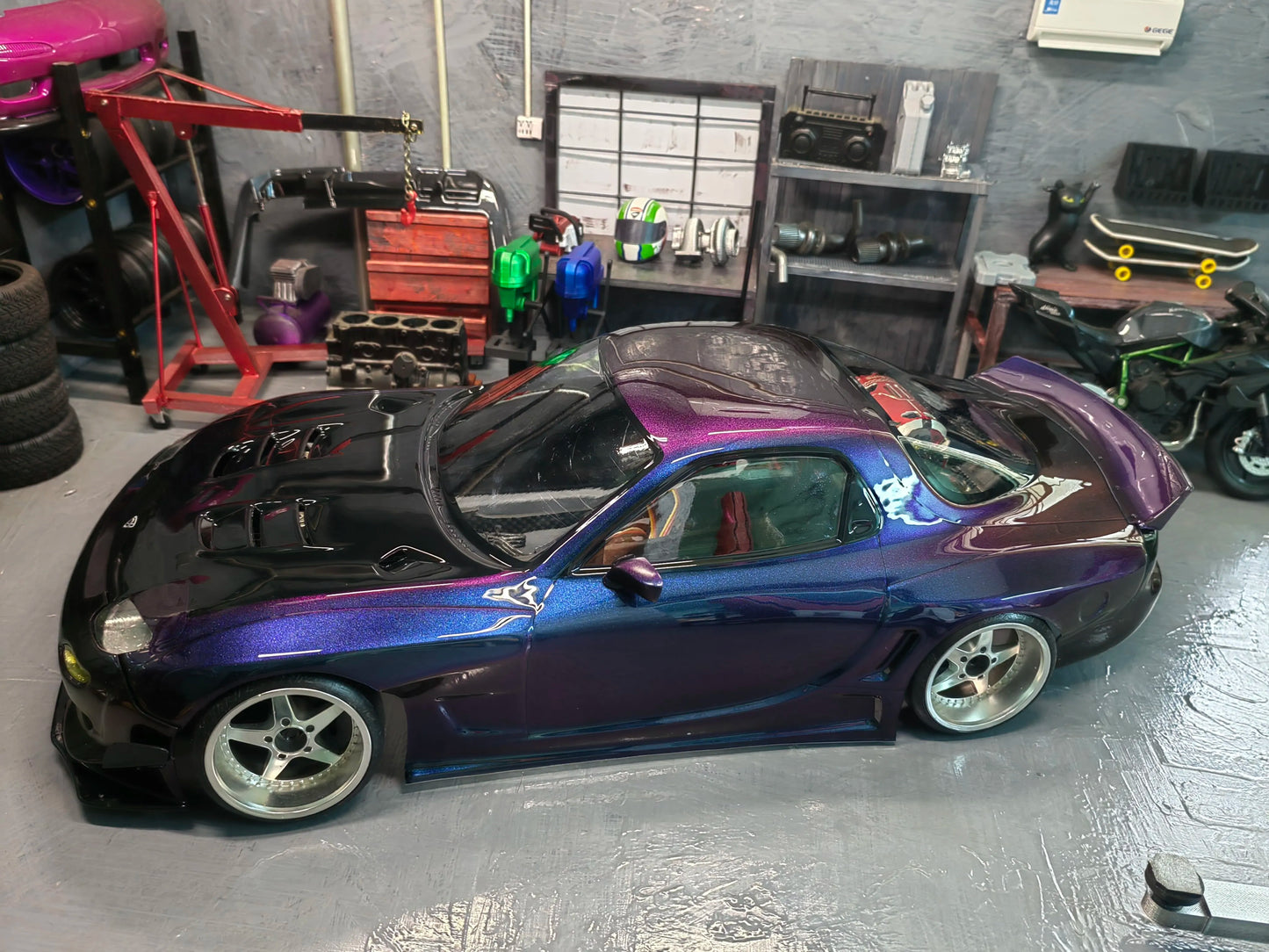 88Drift Rx7 FD3S Pandem 1/10 C Drift Car Transparent Shell Wheelbase 258mm