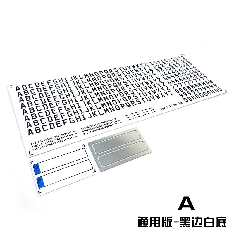 Kaya 1/14 Tamiya Scania Volvo Rc Tractor Metal License Plate Model European Model 286