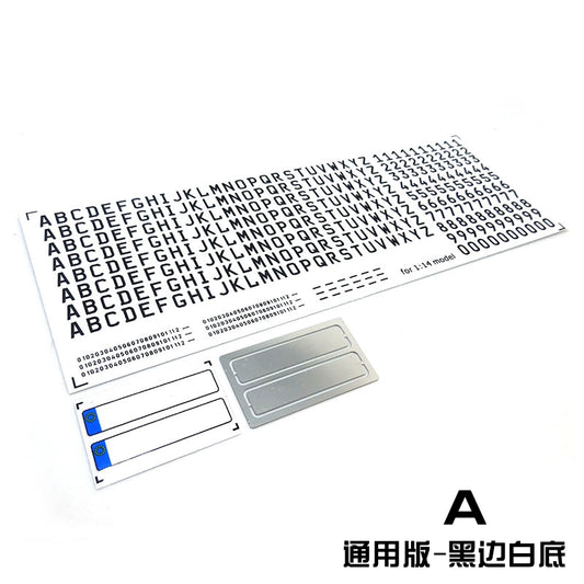 Kaya 1/14 Tamiya Scania Volvo Rc Tractor Metal License Plate Model European Model 286