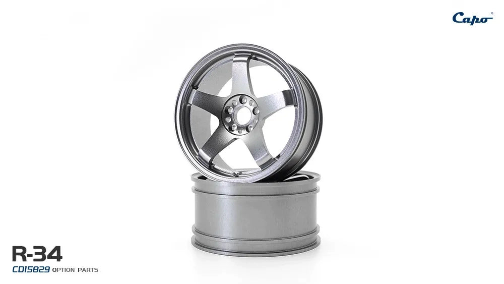Capo R34 GTR 1/8 Rc Car Five-spoke Aluminum Alloy Wheel Hub Drift Tire Tire Loading Tool