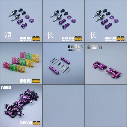 ZERORC RW00SR AWD 1/24 RC DRIFT CAR KIT WITH OP PART