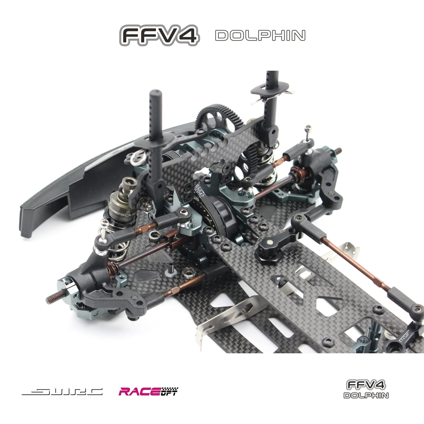 SNRC 1/10 FFV4 RC CAR Front Drive Belt Drive Carbon Fiber Frame