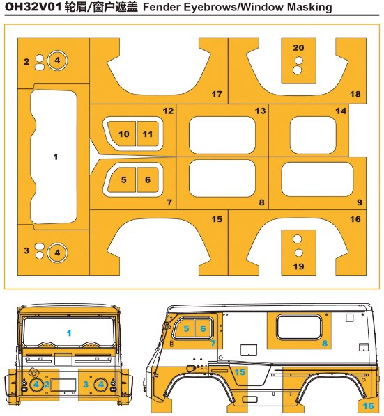 Orlandoo Hunter OH32V01 RC Van Truck KIT Assembly