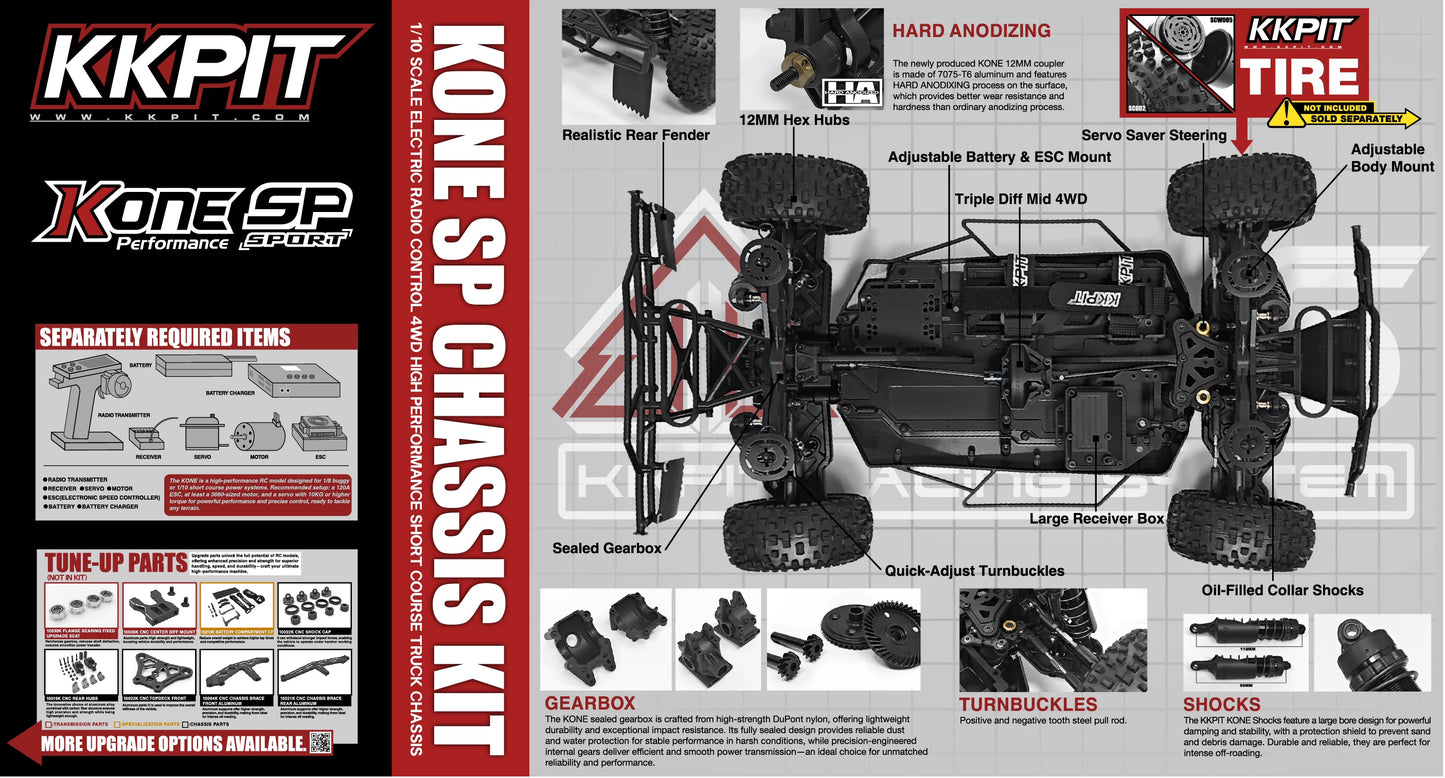 KKPIT-KONE SP ULTRA 1/10 RC CAR Frame KIT 330mm Wheelbase