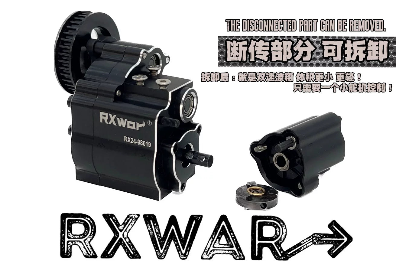 RXwAR RXscx10 All-Metal Two-Speed Transmission for 1/10 Scx10 Rc Car