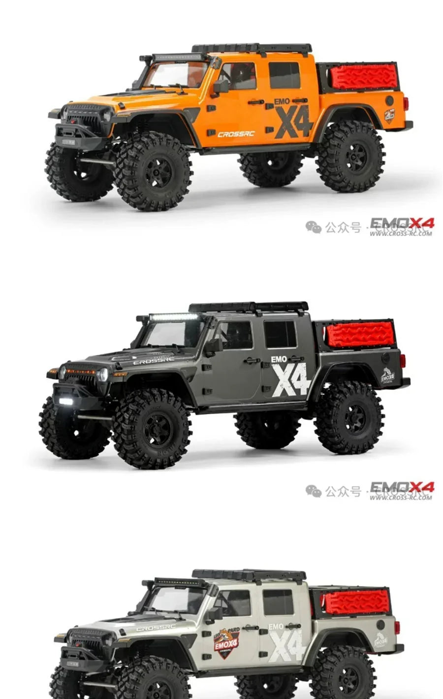 CROSSRC EMO X4 Big Leopard 1/8 Brushless Rc Climbing Vehicle 4WD Off-Road Vehicle RTR