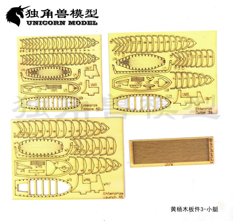 1/160 Mini Enterprise Wooden Model Full Rib Midsection