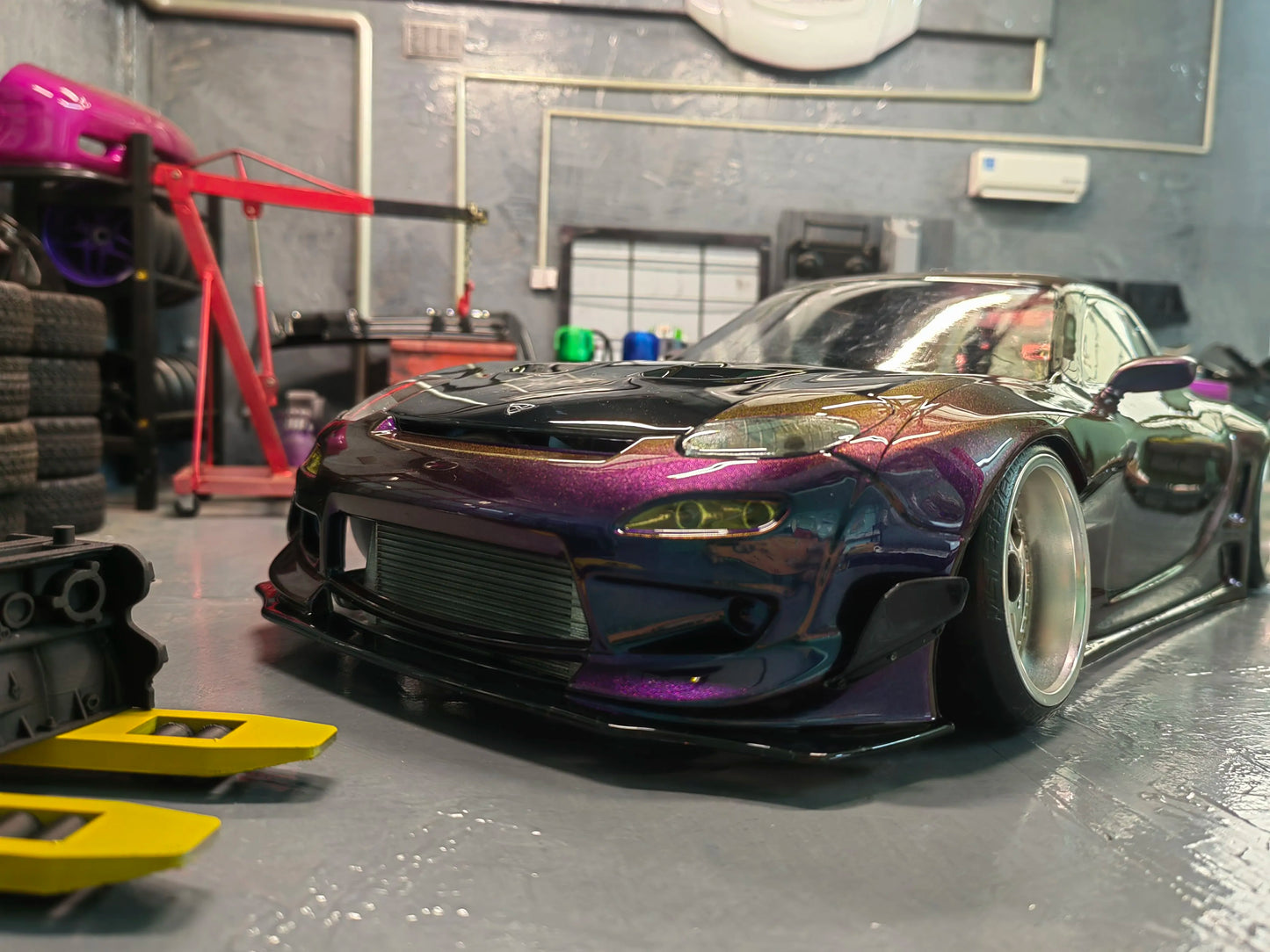 88Drift Rx7 FD3S Pandem 1/10 C Drift Car Transparent Shell Wheelbase 258mm