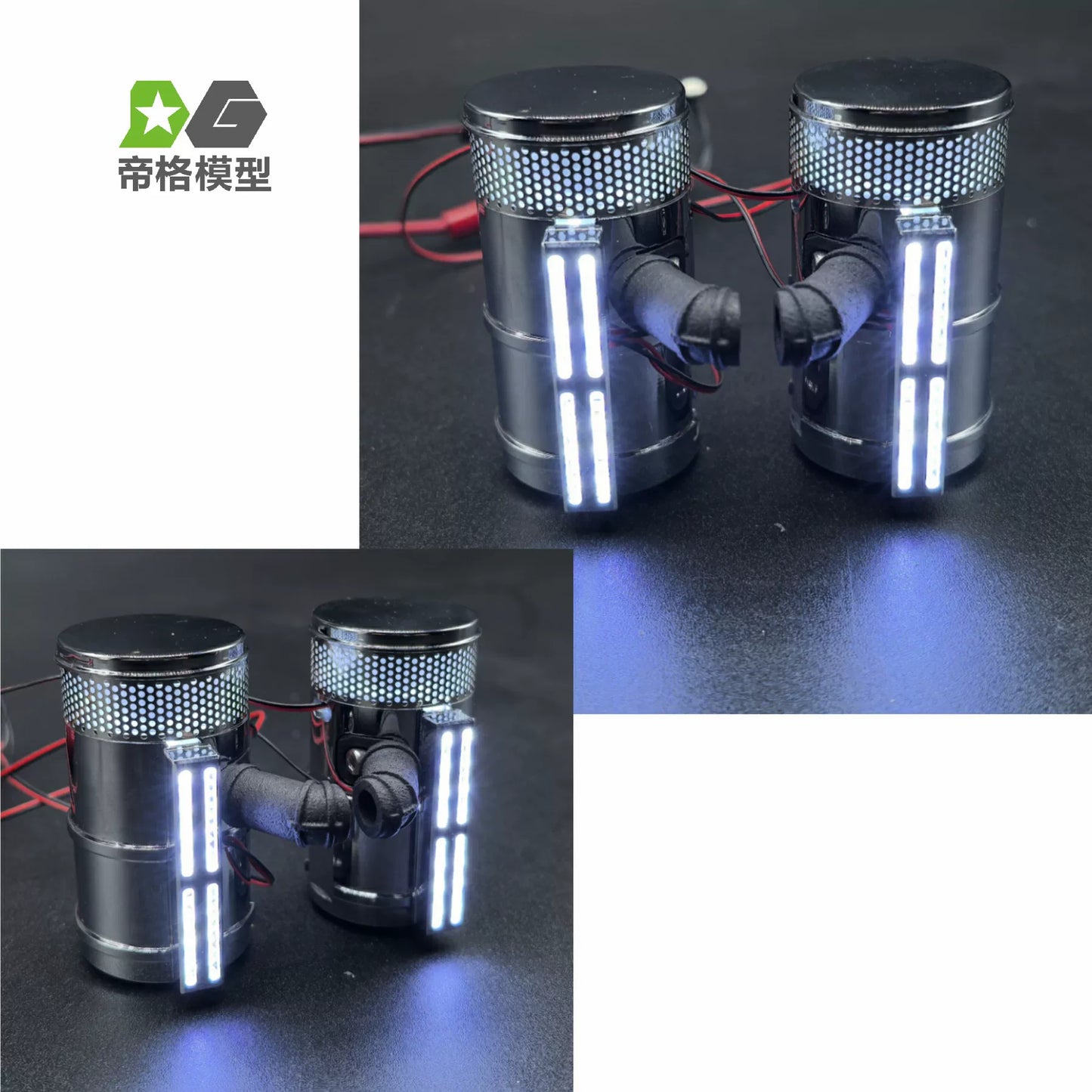 DEGREE Tamiya 1/14 56301 56344 Rc Tractor King Hauler Metal Air Filter with Light