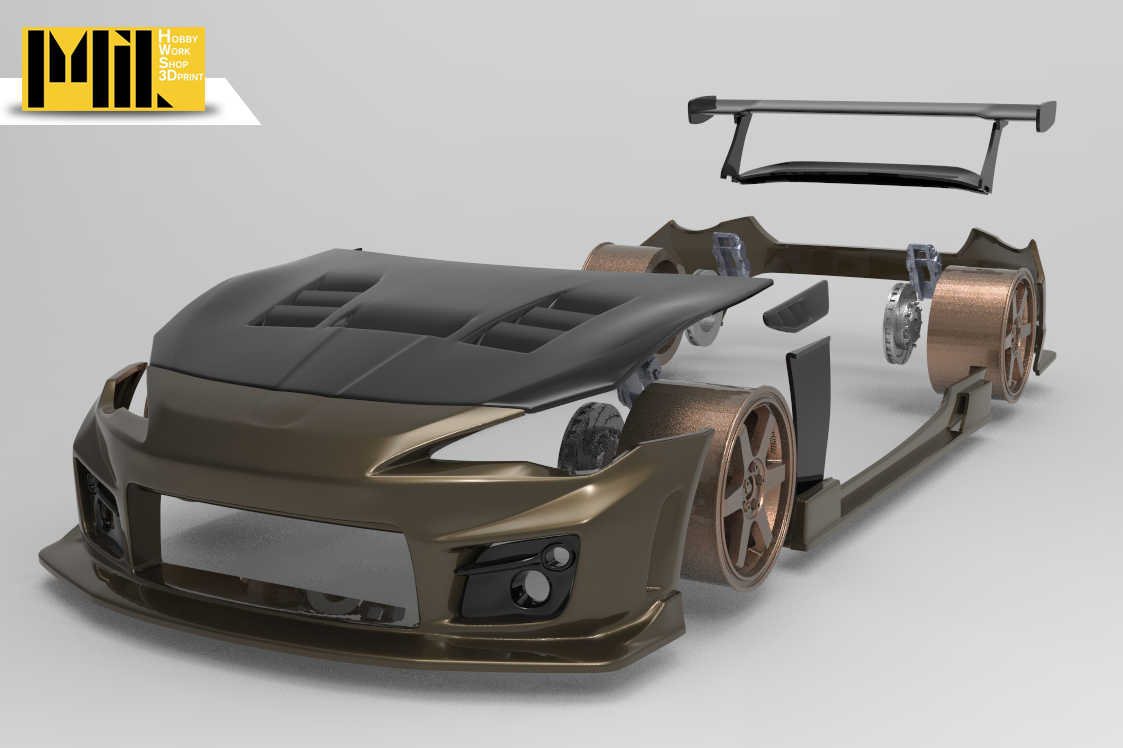 1/24 GT86 INS NSPEC 3d Printed Body Op Part for AOSHIMA