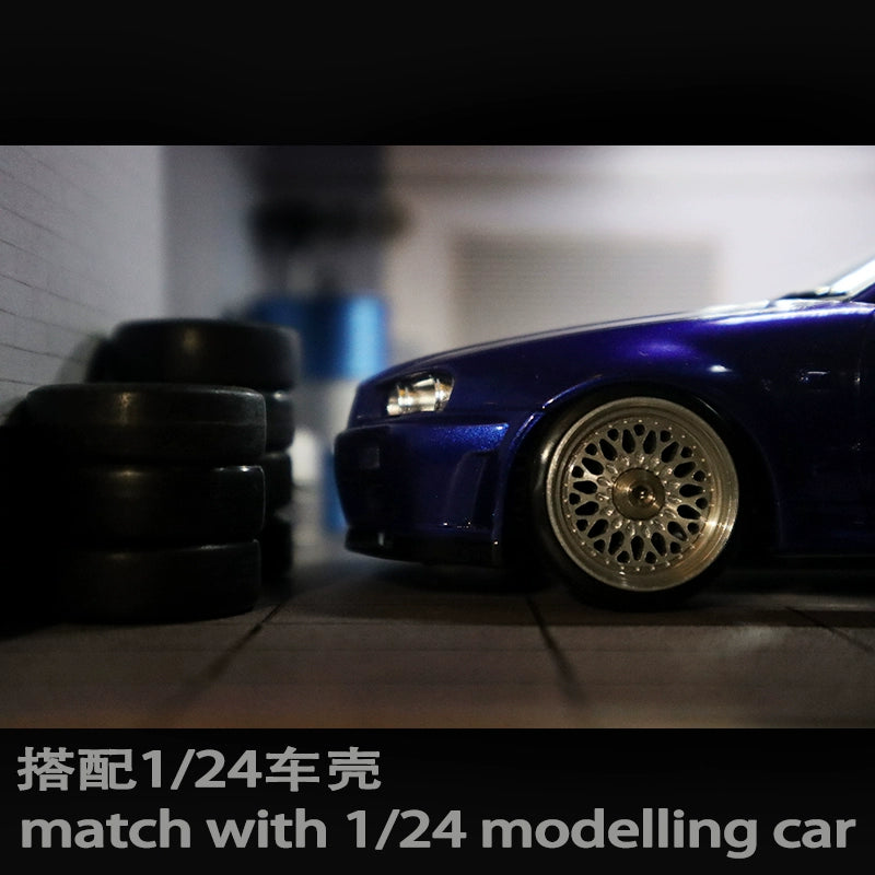 Zerorc Rw00s 1/24 RC Drift Car MR03 BBS 22mm Metal Wheels