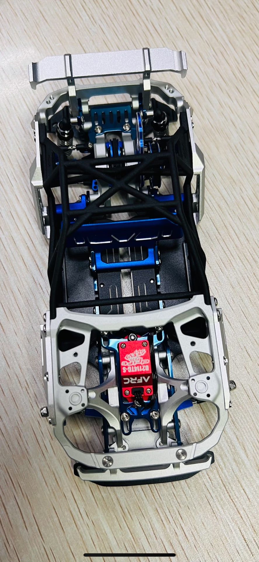 Ma racing 1/24 Dma Rwd Rc Drift Car Op Cnc Aluminum Alloy Eyebrow Rear Fin Spoiler Titanium Alloy Roll Frame