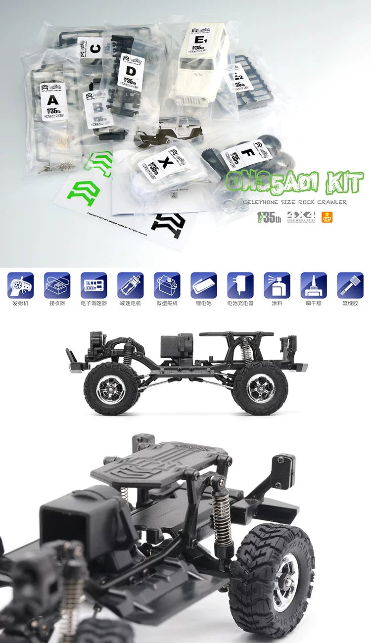Orlandoo Hunter A01 1/35 FULL OP Brushless RC Climbing Wrangler Crawler CAR RTR